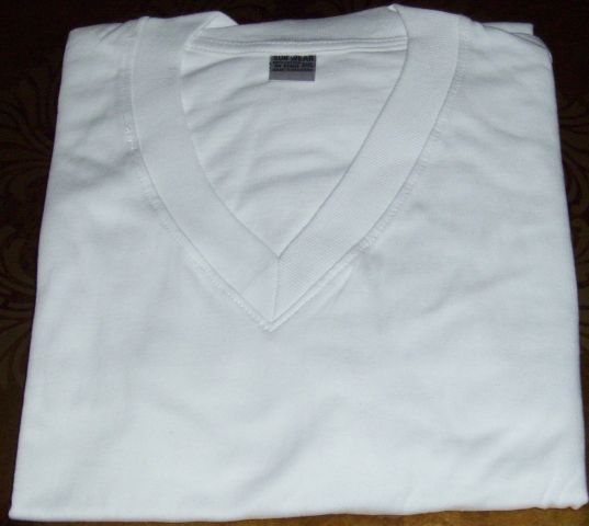 12 pcs White V Neck Gemrock tshirts